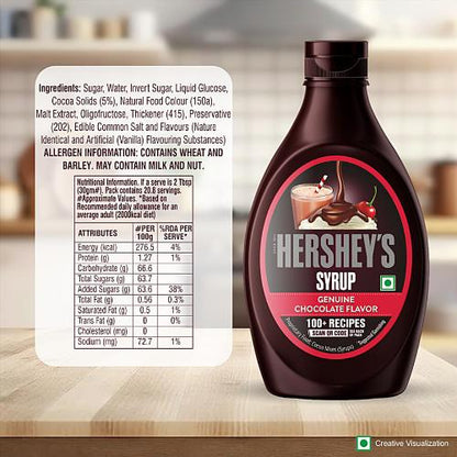 Hersheys Chocolate Flavored Syrup Bottle 623 gm