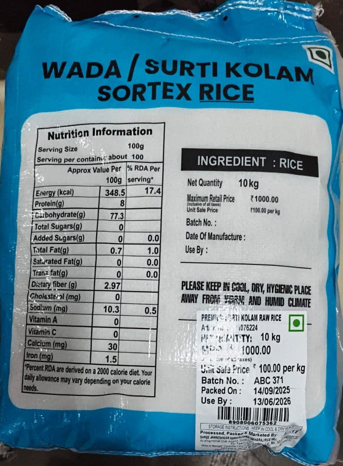 Star Wada Surti Kolam Premium Rice 10 Kg