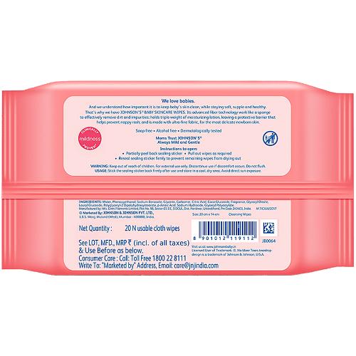 Johnson & Johnson Baby Skin Care Wipes 20 pcs