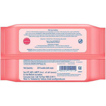 Johnson & Johnson Baby Skin Care Wipes 20 pcs