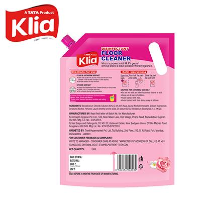 Klia Disinfectant Floor Cleaner Floral Pouch 1800 ml