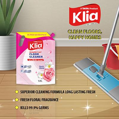 Klia Disinfectant Floor Cleaner Floral Pouch 1800 ml