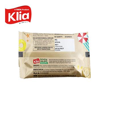 Klia Facial Wipes Green Apple pack of 20