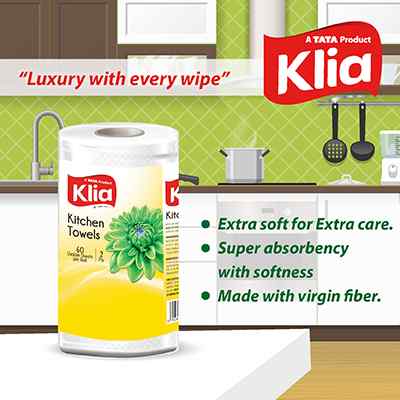 Klia Kitchen Towel 2Ply pack of 1 roll