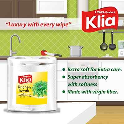 Klia Kitchen Towel 2Ply pack of 4 roll