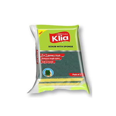 Klia Scrub Pad With Sponge pack of 2