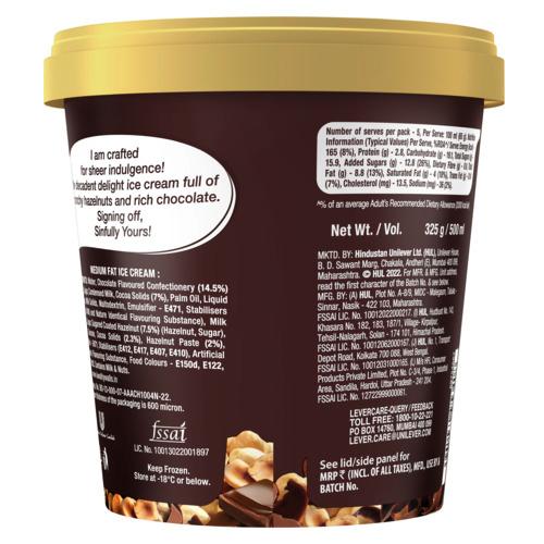 Kwality Walls Hazelnut Chocolate Ice Cream Tub 500 Ml