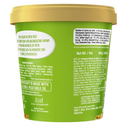 Kwality Walls Majestic Kesar Pista Ice Cream Tub 500 Ml