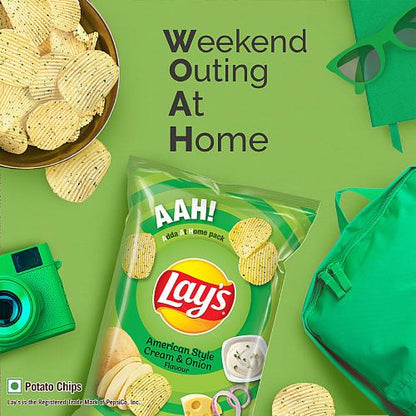Lays American Cream Onion Potato Chips 143 gm