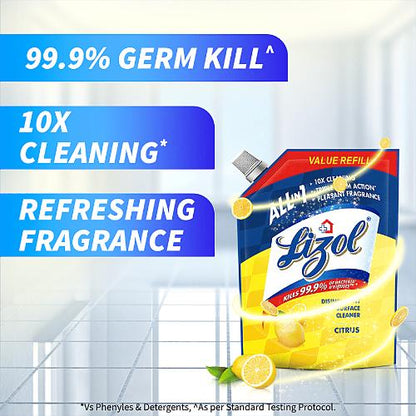 Lizol Citrus Pouch 1800ml
