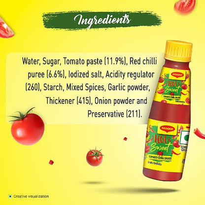 Maggi Hot & Sweet Tomato Ketchup Bottle 200 Gm