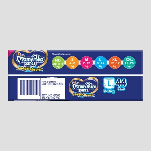 Mamy Poko Pants Standard All Night Large Diaper 44 pcs