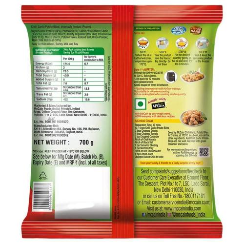 Mccain Chilli Garlic Potato Bites 700 Gm