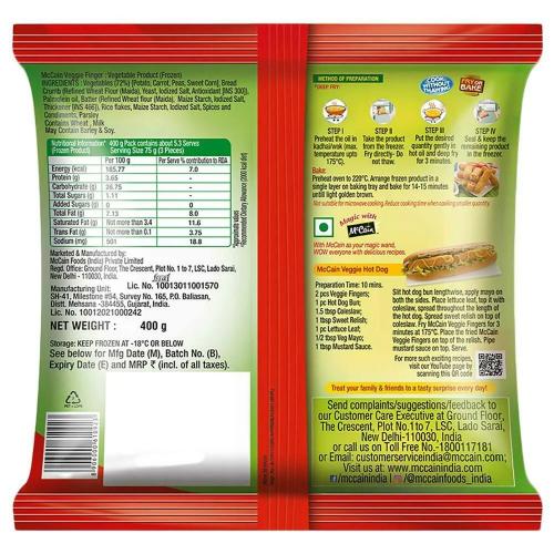 Mccain Veggie Finger 400 gm