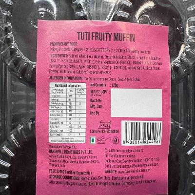 Mr Bakewell Tuti Fruiti Muffin 120 g