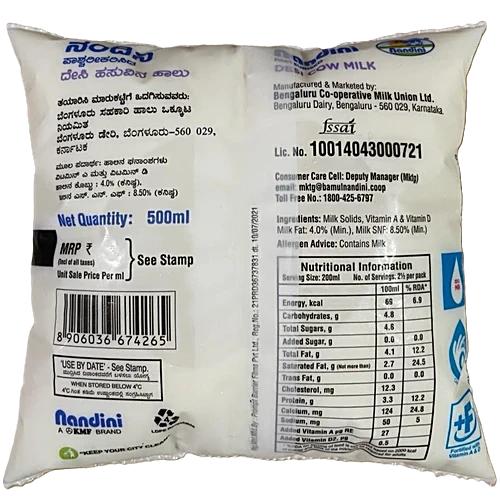 Nandini A2 Desi Cow Milk Pouch 500 ml