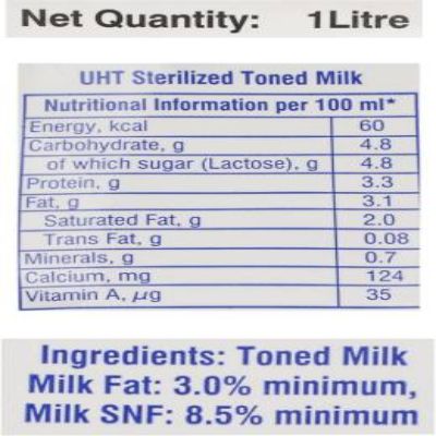 Nandini Tonned Fresh Milk Pouch 1 ltr