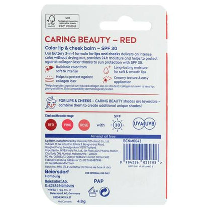 Nivea Caring Beauty Lipcare Red 5 Gm