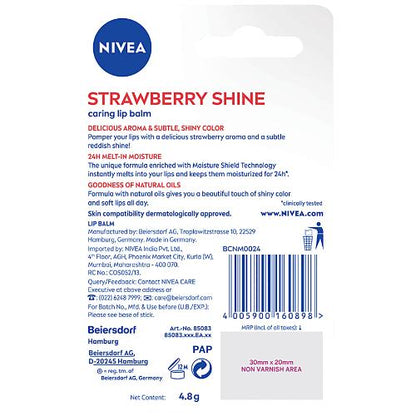 Nivea Fruity Shine Strawberry Lip Care Balm 4.8 gm
