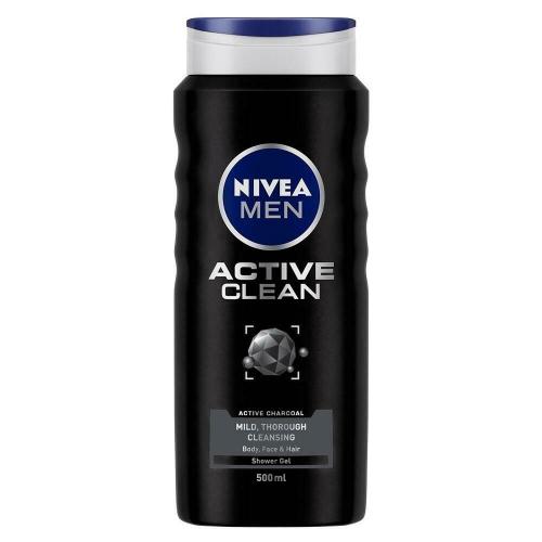 Nivea Men'S Active Clean Shower Gel 500 ml