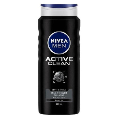 Nivea Men'S Active Clean Shower Gel 500 ml