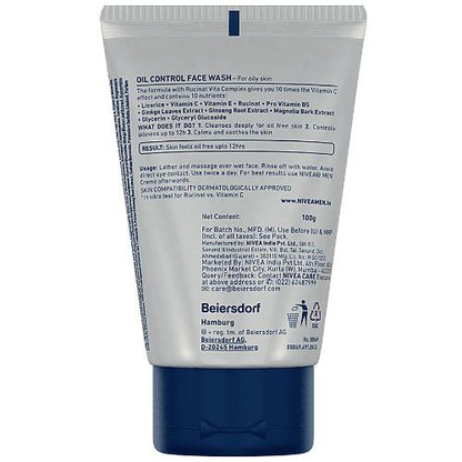 Nivea Men Oil Control Face Wash 100 ml