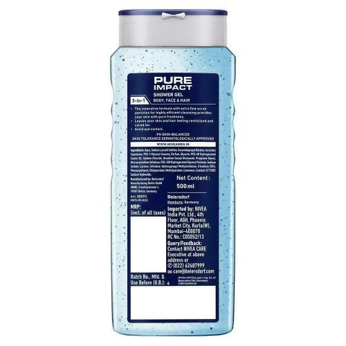 Nivea Men Pure Impact Shower Gel 500 ml