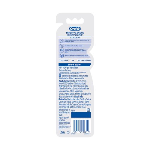 Oral B Sensitive Expert Toothbrush pack of 2