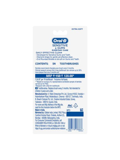 Oral B Sensitive Toothbrush pack of 5
