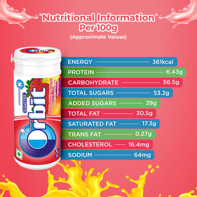 Orbit Sugar Free Bottle Fruit 19.8 gm