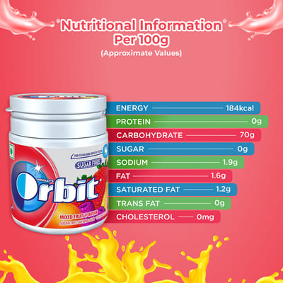 Orbit White Mixed Fruit Chewing Gum 66 gm