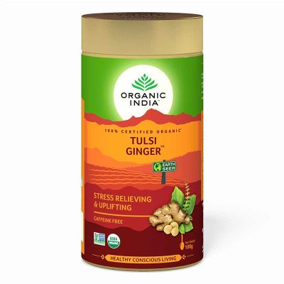Organic India Tulsi Tea Ginger Tin 100 Gm