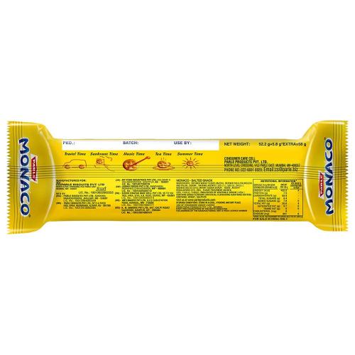 Parle Monaco Classic Salted Snack Biscuits 52.2 g