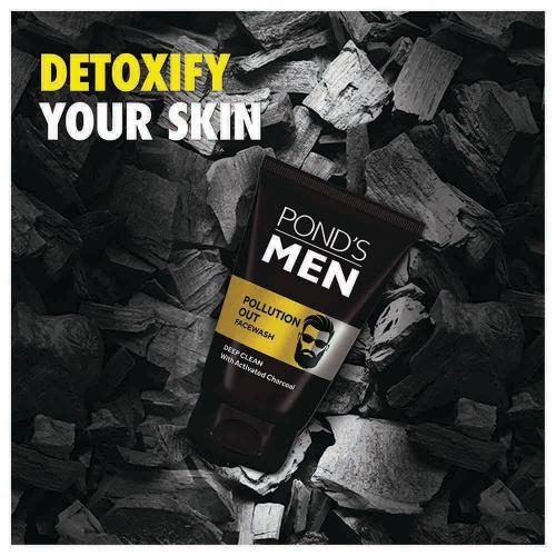 Ponds Men Pollution Out Activated Charcoal Deep Clean Facewash 100 g