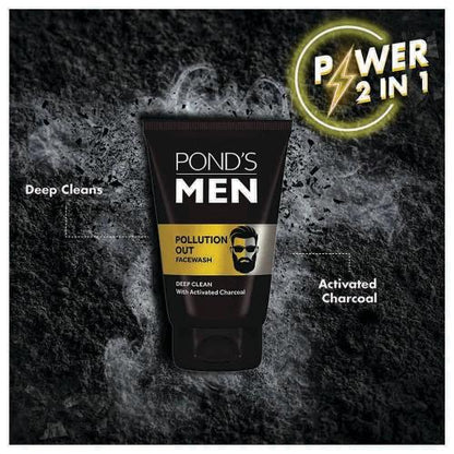 Ponds Men Pollution Out Activated Charcoal Deep Clean Facewash 100 g