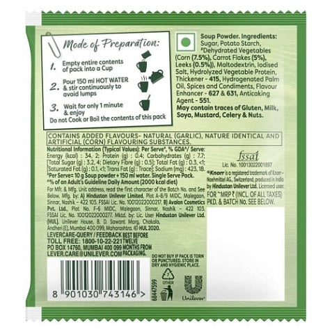 Knorr Instant Sweet Corn Cup A Soup 11 g