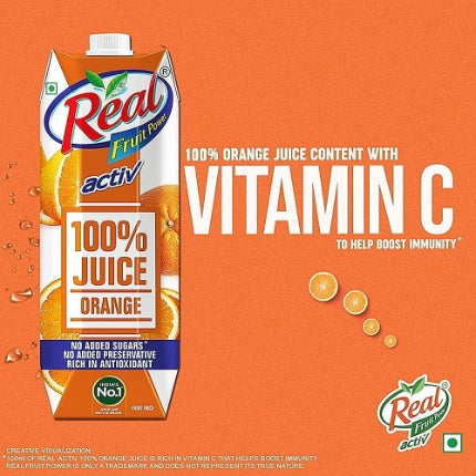 Real Active Orange Juice Tetrapak 1 ltr