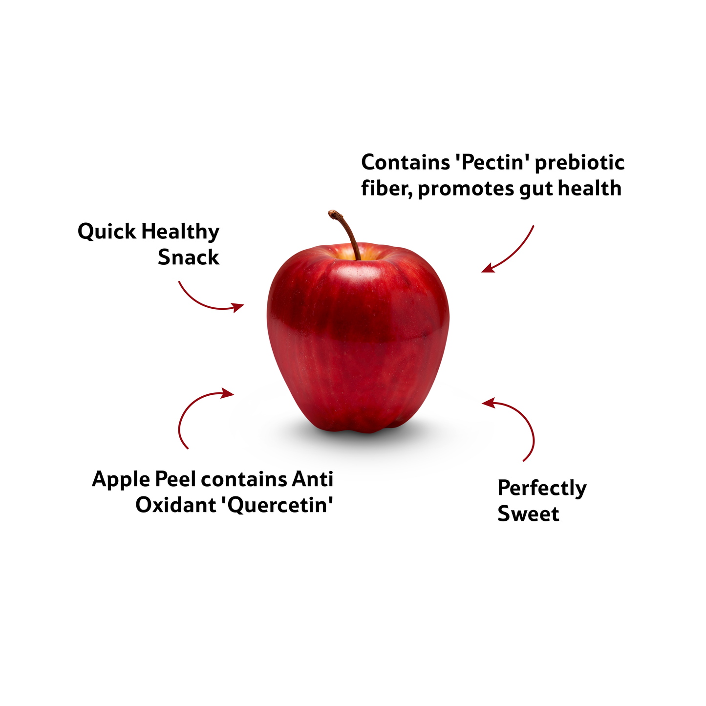 Apple Red Delicious Imported, Pack of 4 Pcs 650 g