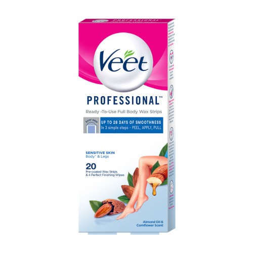 Veet Sensitive Skin Wax Strips Kit 20 pcs