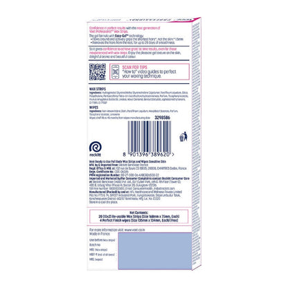 Veet Sensitive Skin Wax Strips Kit 20 pcs