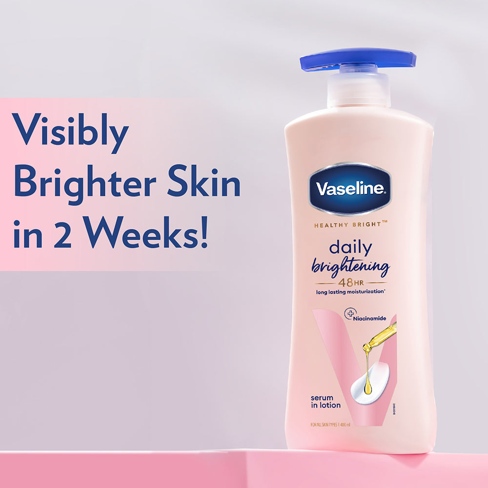 Vaseline Healthy Bright Daily Brightening Body Lotion, For Healthy & Glowing Skin 400 ml