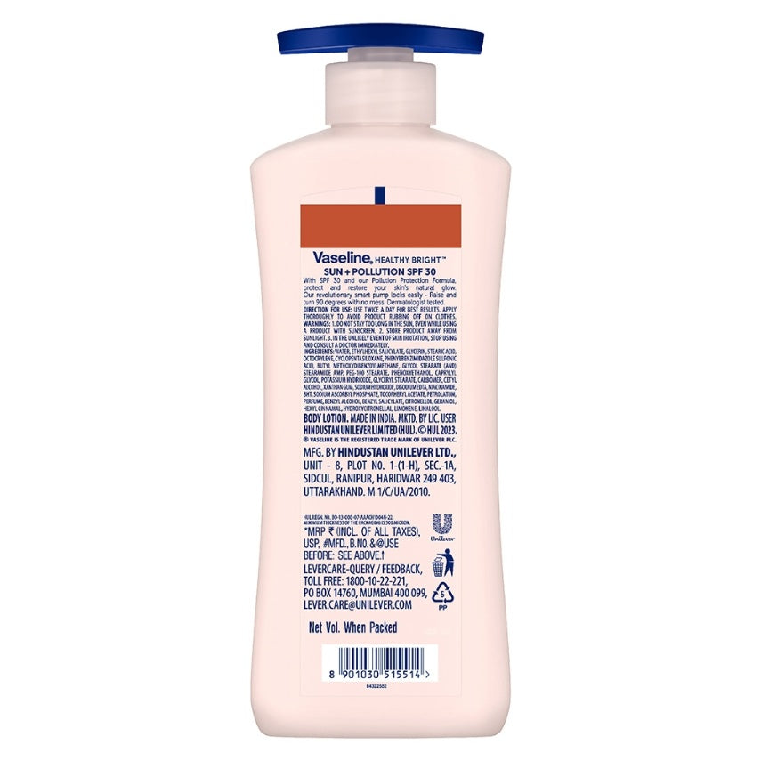Vaseline Healthy Bright Daily Brightening Body Lotion, For Healthy & Glowing Skin 400 ml
