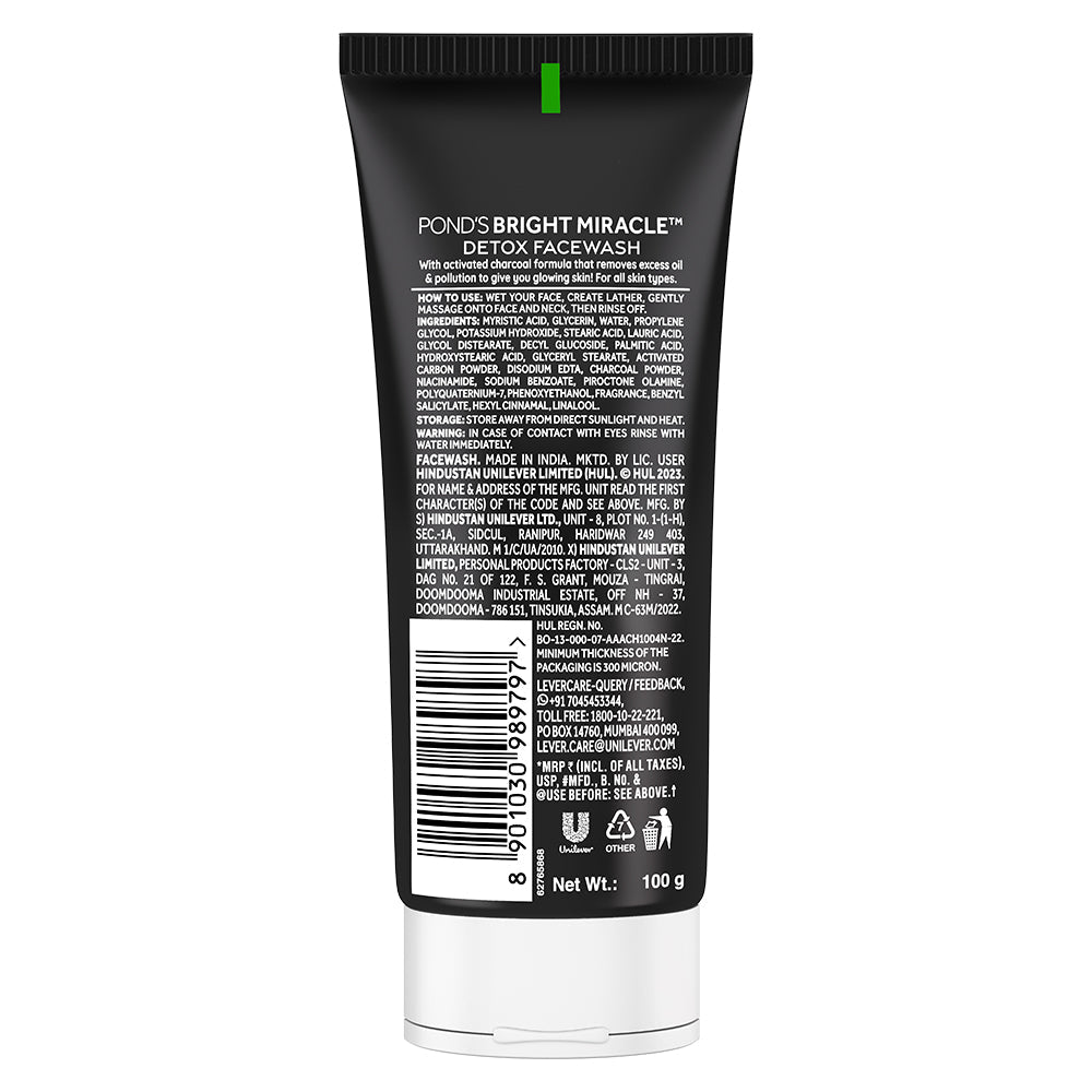 Ponds Pure Detox Anti-Pollution Purity Face Wash With Activated Charcoal 100 g