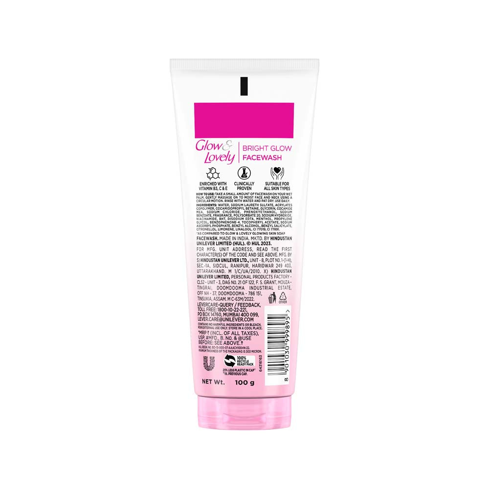 Glow & Lovely Insta Glow Multivitamins Face Wash For Bright Skin 100 g