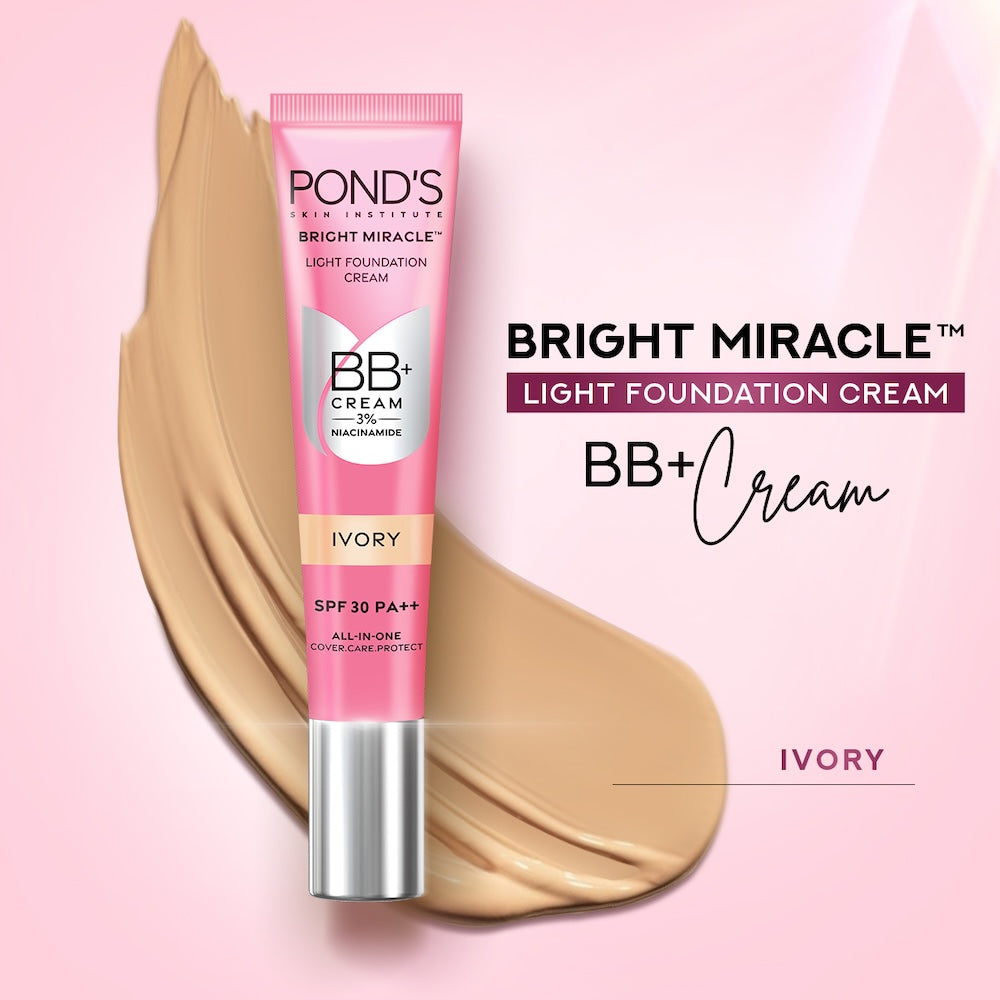 Ponds Bb+ Cream, Instant Spot Coverage + Light Make-Up Glow, Ivory 18 gm