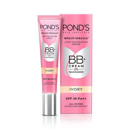 Ponds Bb+ Cream, Instant Spot Coverage + Light Make-Up Glow, Ivory 18 gm