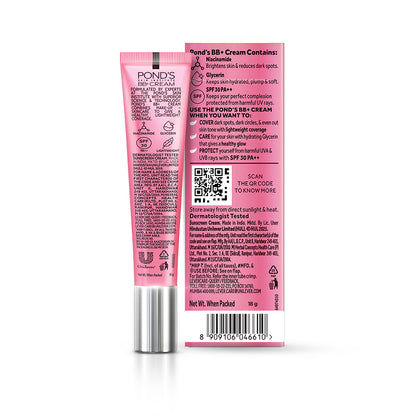 Ponds Bb+ Cream, Instant Spot Coverage + Light Make-Up Glow, Ivory 18 gm