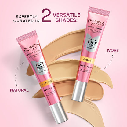 Ponds Bb+ Cream, Instant Spot Coverage + Light Make-Up Glow, Ivory 18 gm