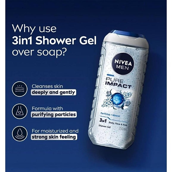 Nivea Men Pure Impact Shower Gel 250 ml