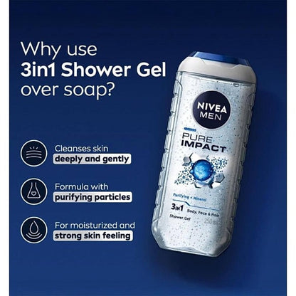 Nivea Men Pure Impact Shower Gel 250 ml